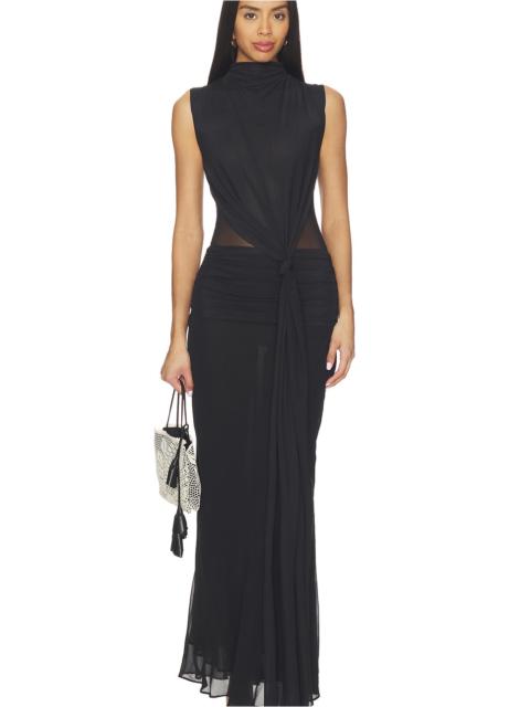 Cassis Knot Maxi Dress