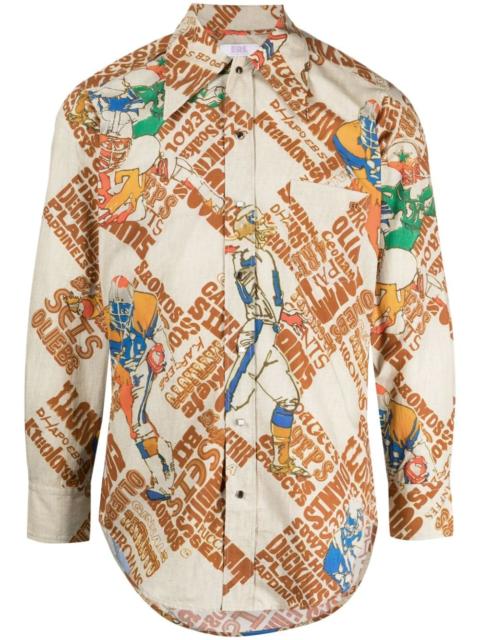 graphic-print cotton shirt
