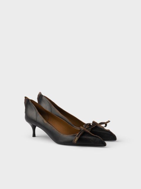 Antiqued leather pumps