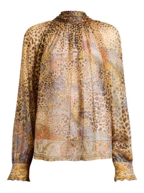 scarf paisley animal silk top