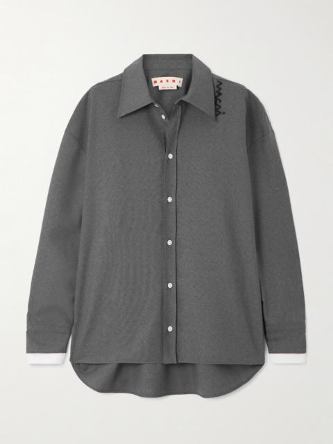 Embroidered Wool Shirt
