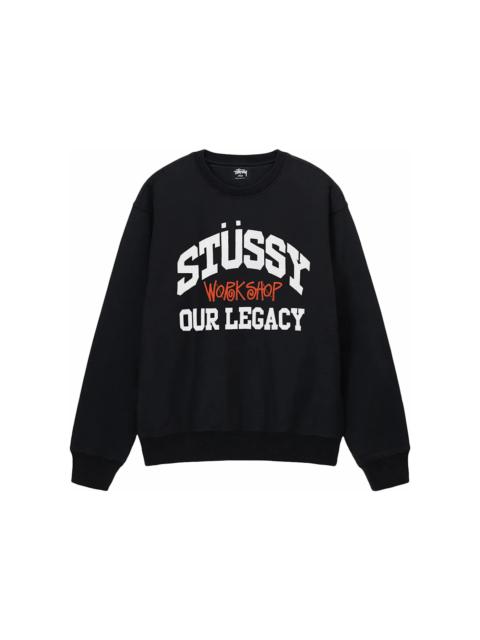 Stussy x Our Legacy Ol Collegiate Pigment Dyed Crewneck Black