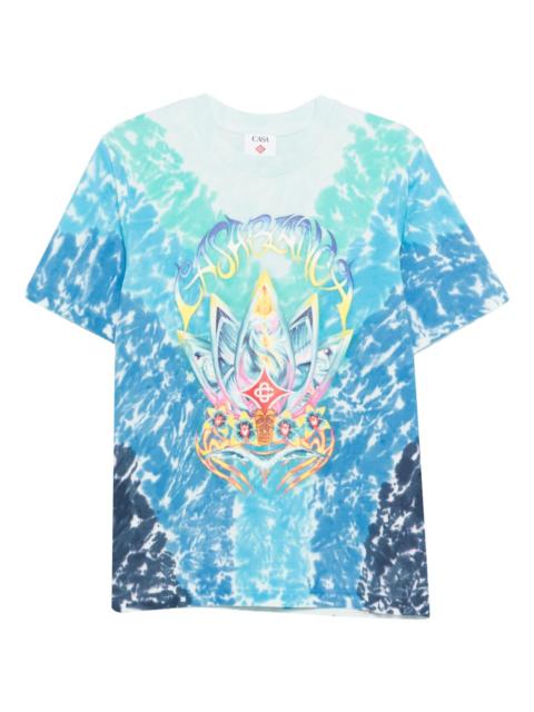 lotus-print T-shirt