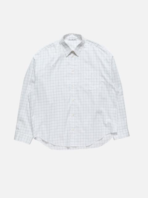 Check button-up shirt - White/black