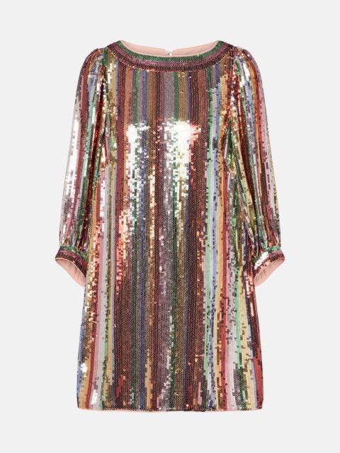 Laurie sequined striped minidress
