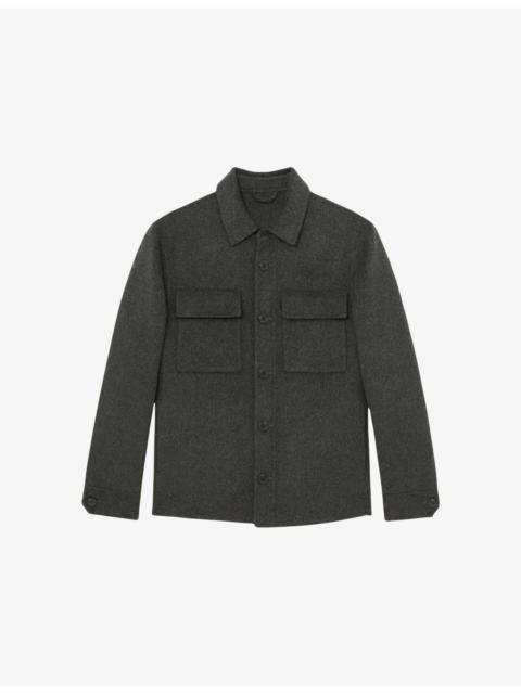 Net Chest-Pocket Wool-Blend Overshirt