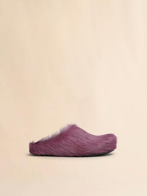 PURPLE LONG HAIR CALFSKIN FUSSBETT SABOT