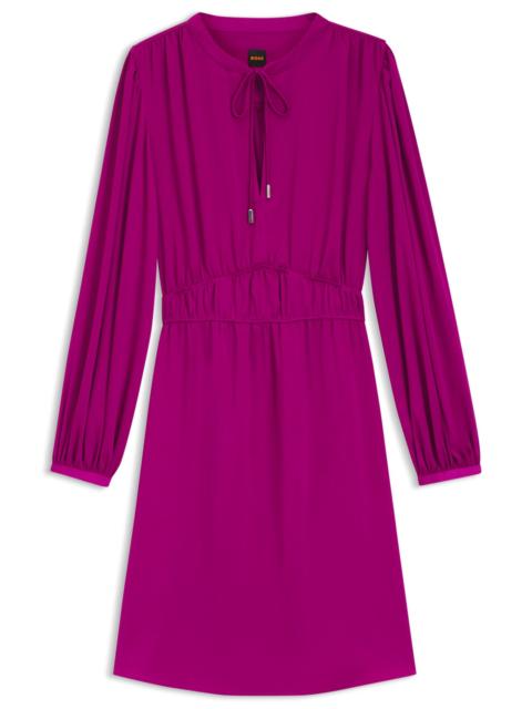 CRINKLE-SATIN MINI DRESS WITH GATHERED DETAILS