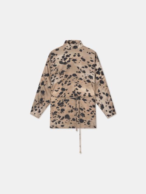 DEW
Animal print silk-blend turtleneck