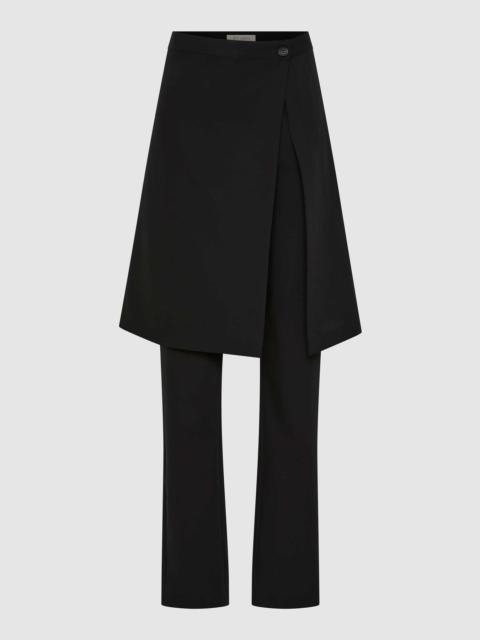 Wool Hybrid Skirt Pants - Black