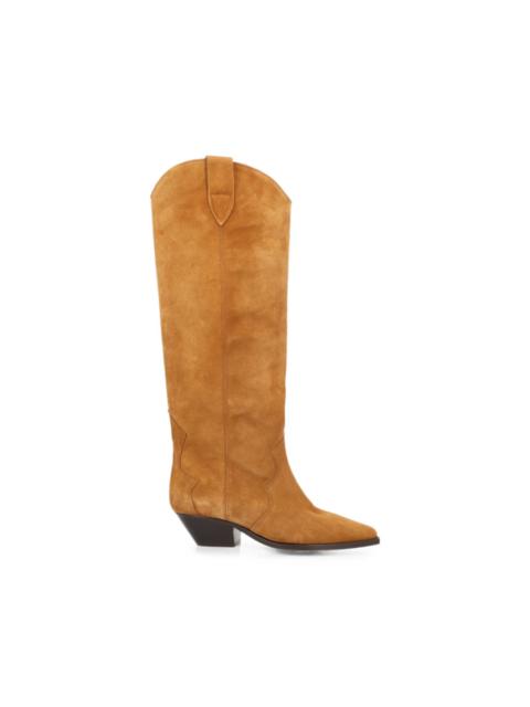 suede pointed-toe boots