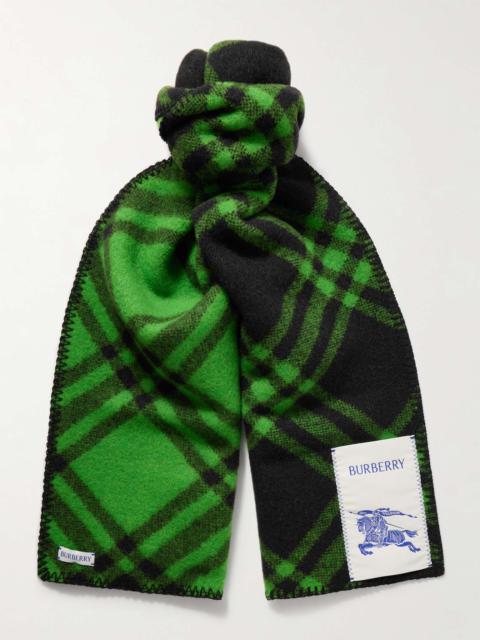Logo-Appliquéd Checked Wool Scarf