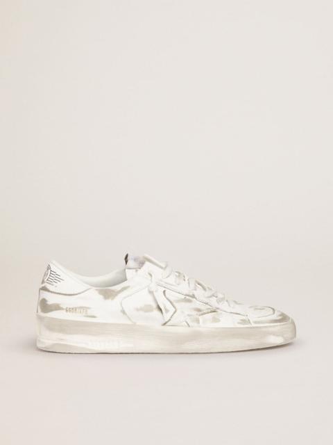Stardan sneakers in white leather with lived-in treatment