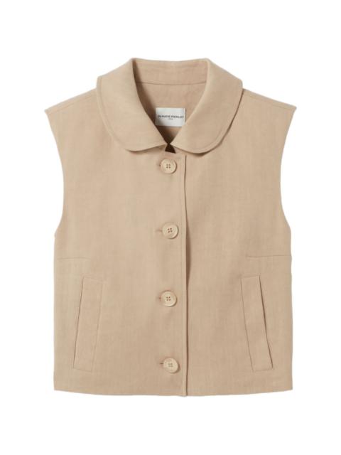 button collar gilet