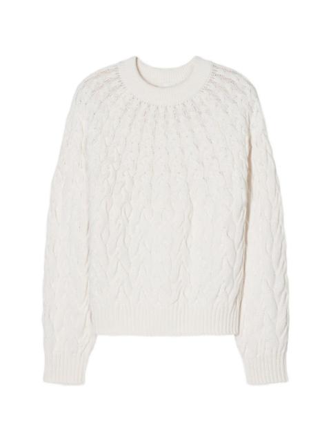 crew-neck cable-knit sweater