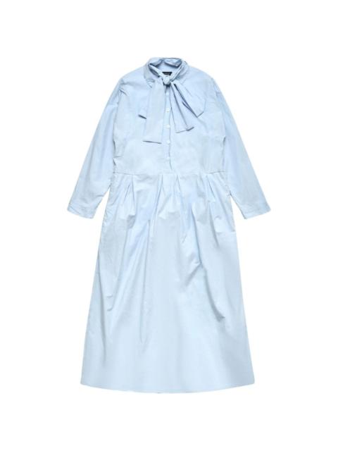 bow pleated midi dress