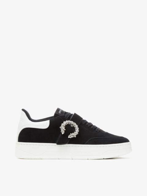 Osaka Lace Up
Black Suede and White Calf Leather Low Top Trainers with Crystal Buckle