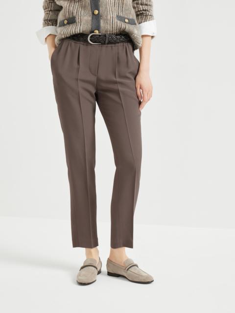 Silk and acetate crêpe cady tailored jogger trousers