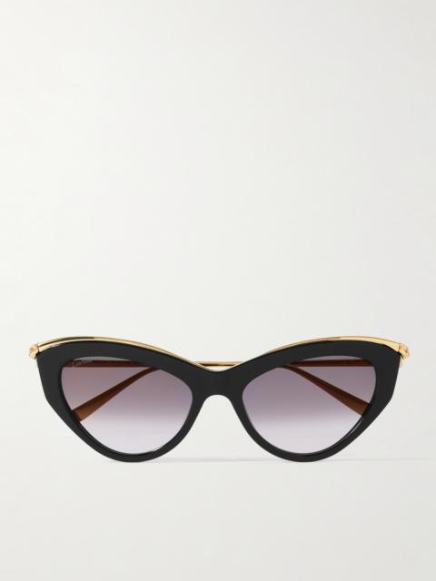 Panthère Classic Cat-eye Acetate And Gold-tone Sunglasses