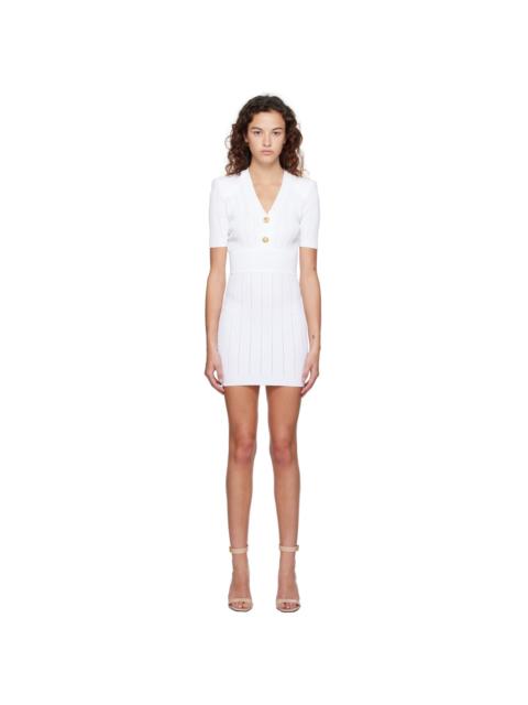 White Ribbed Minidress