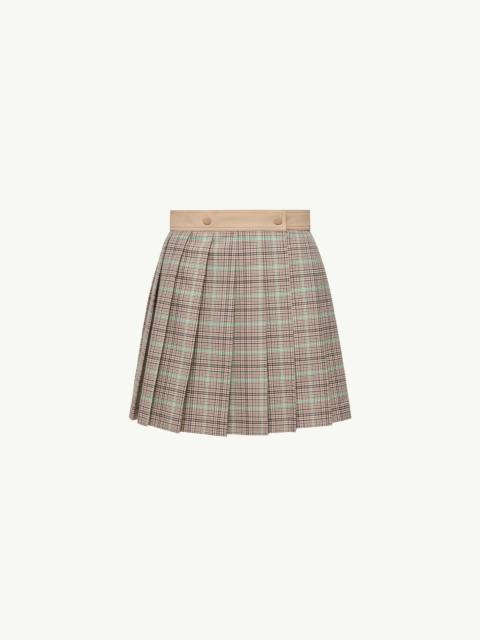 Checked Pleated Mini Skirt