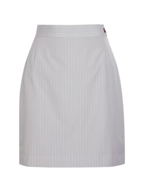 pinstripe mini skirt