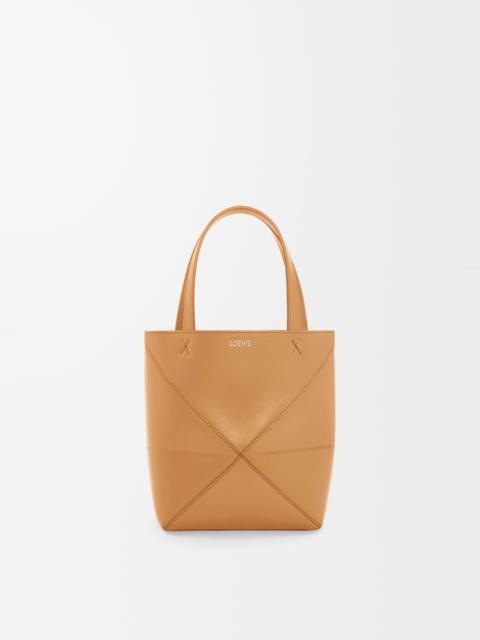 Mini Puzzle Fold Tote in shiny calfskin