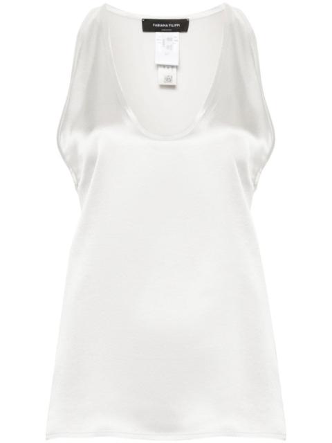 scoop-neck silk top