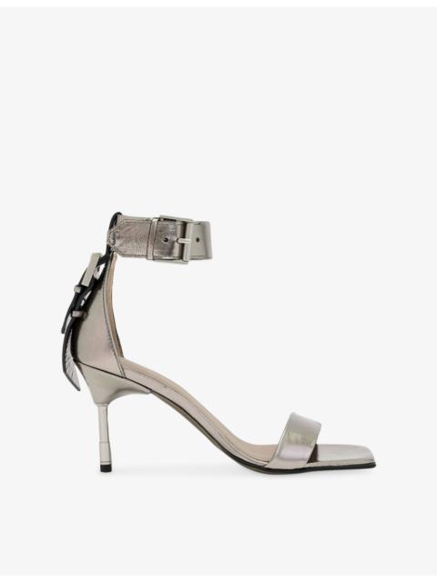 Noir Leather Heeled Sandals
