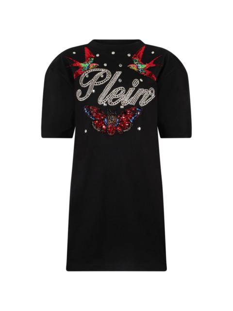 open-back mini dress