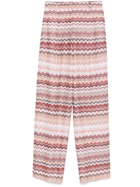zigzag-pattern lamé trousers