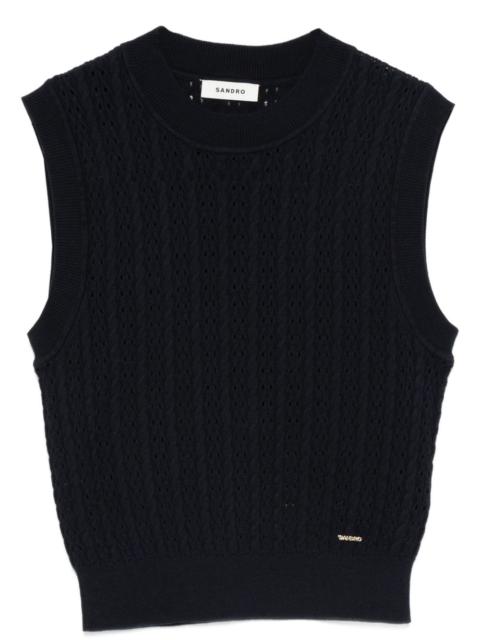 textured-knit sleeveless top