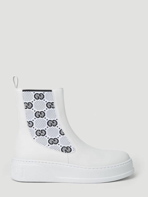 GG Jersey Chelsea Boots in White