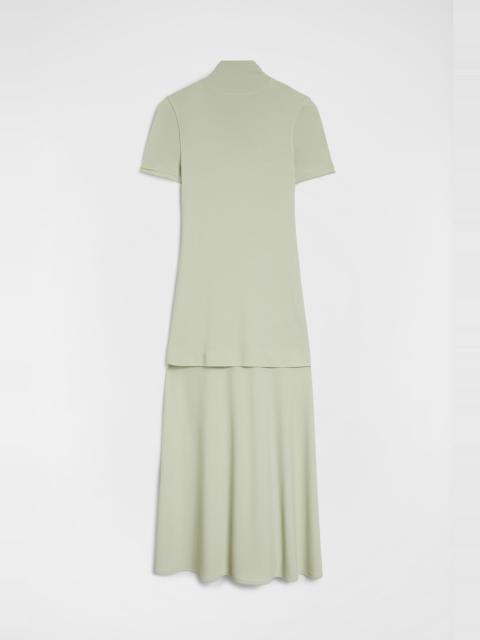 Fluid Viscose High-Neck Dress