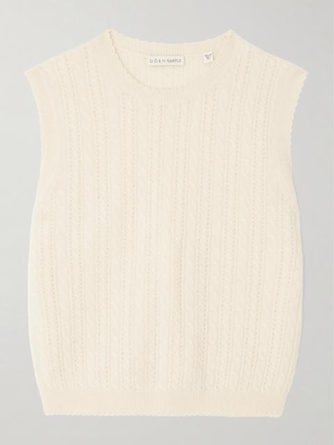 Louden Cropped Cable-knit Cashmere Sweater Vest