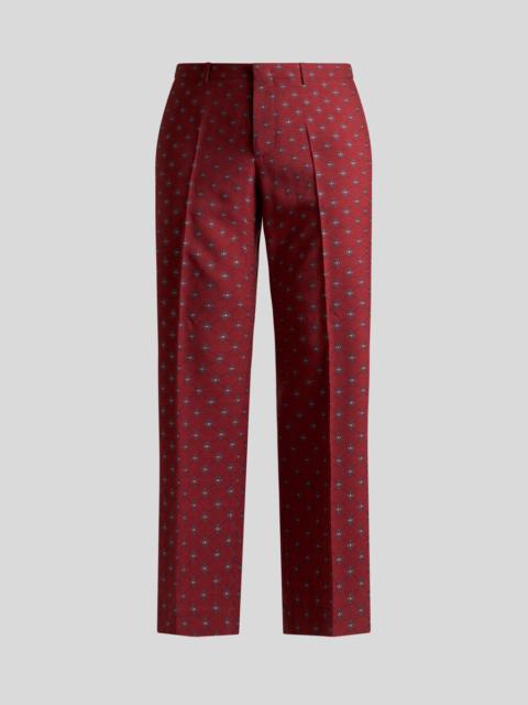 WOOL-BLEND ARCHIVE TIE JACQUARD TROUSERS