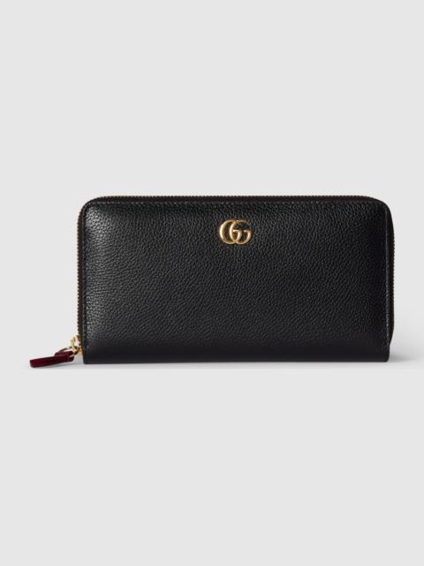 Bi-color GG Marmont zip around wallet