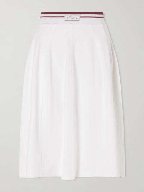 Appliquéd Cotton-blend Jersey Midi Skirt