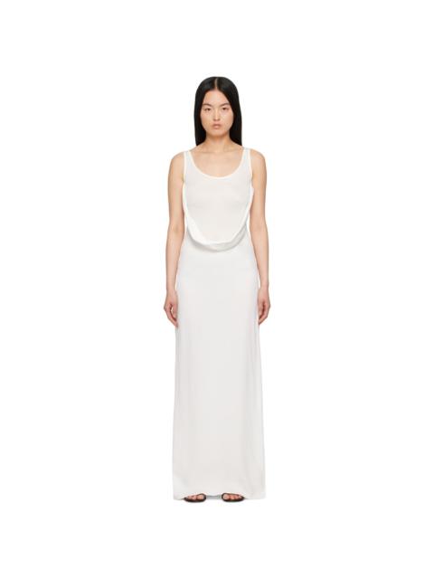 White Fusion Arced Maxi Dress