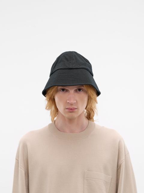 Black Nylon Logo Bucket Hat