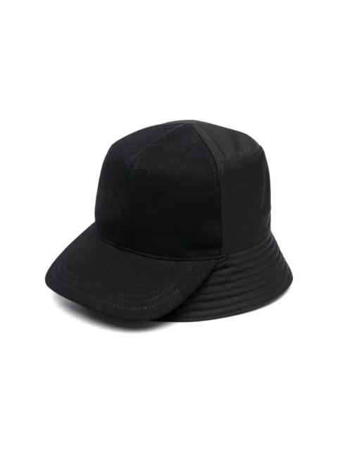 baseball-panel leather bucket hat