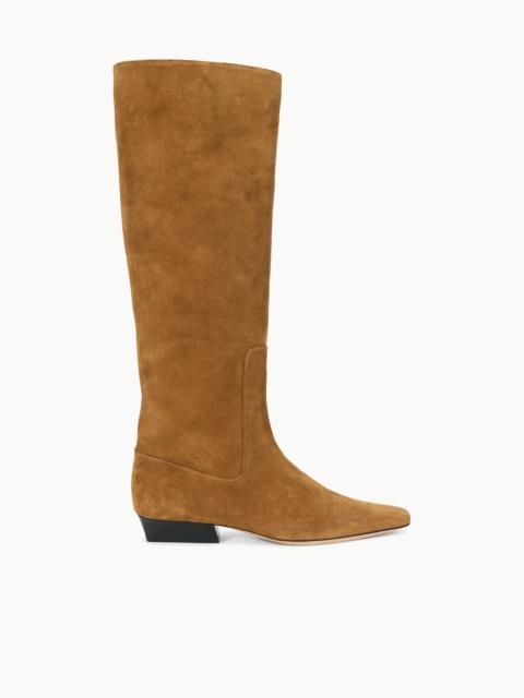 STAUD WALLY FLAT BOOT TAN SUEDE