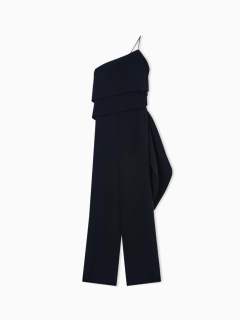 ONE-SHOULDER SILK CADY JUMPSUIT