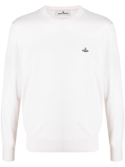 Orb-embroidery crew-neck jumper