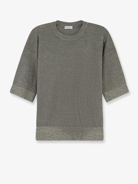Linen Blend Sweater With Lurex Effect
