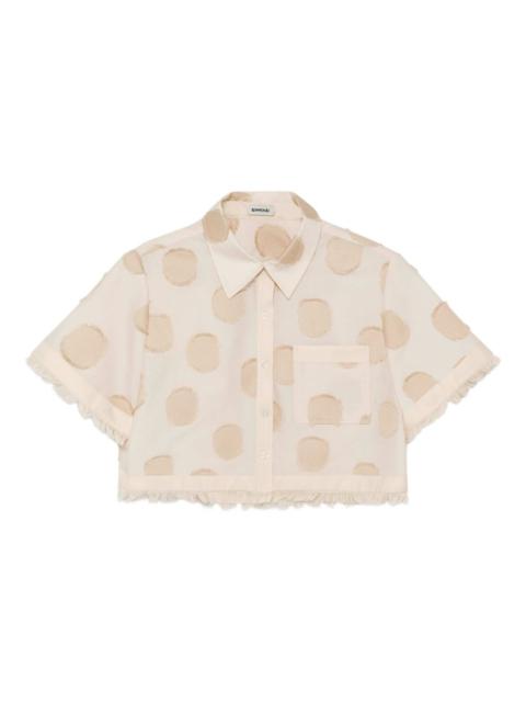 Topanga polka-dot frayed shirt