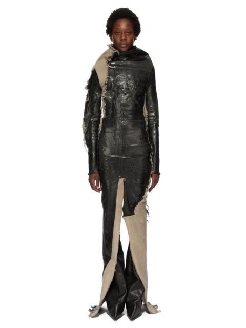 Black & Beige Concordians Etna Denim Maxi Dress