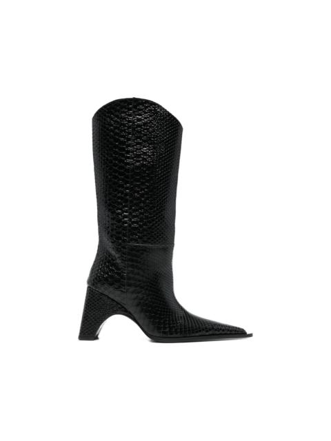 python-embossed cowboy boots
