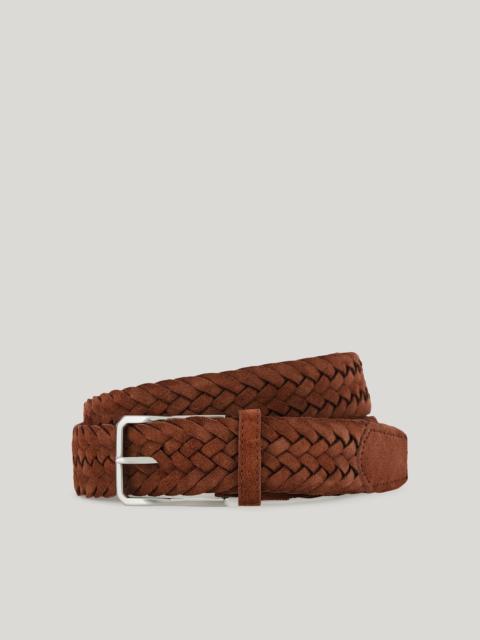 LIGHT BROWN WOVEN SUEDE BELT