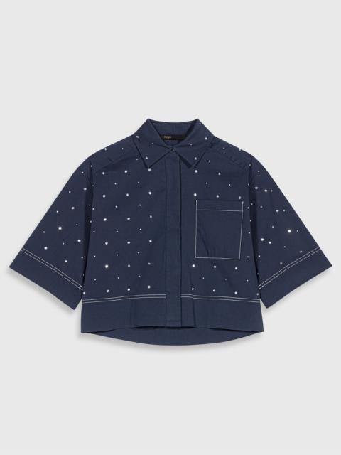 Cropped shirt with studs